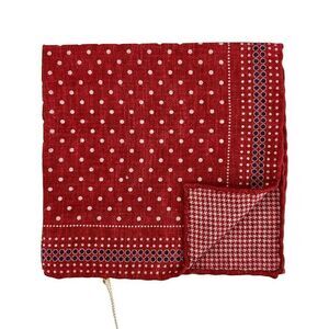 NWT Brunello Cucinelli Men’s Double-Face Silk Pocket Square - Polka Dot & Hounds